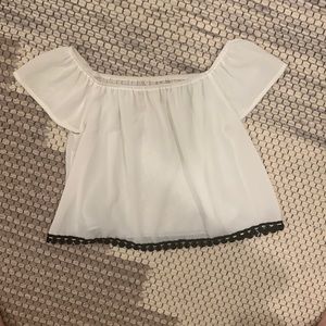 Off the shoulder black and white summer top